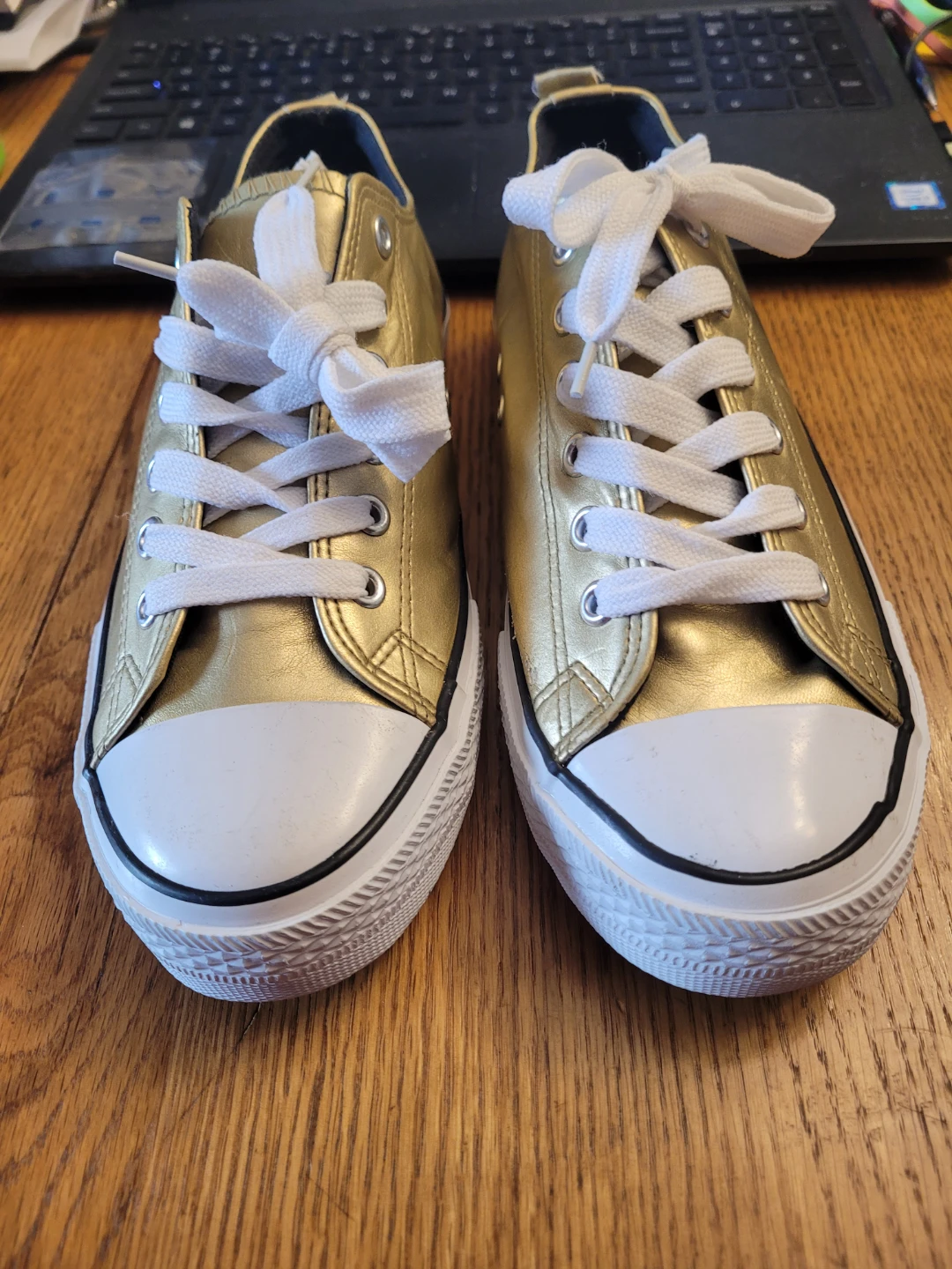 Gold Sneakers Size 8