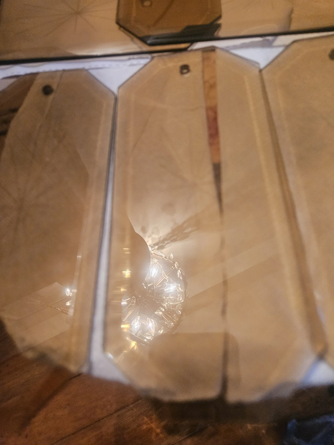 Set of 5 Amber Tinted Glass Panels - photo 3