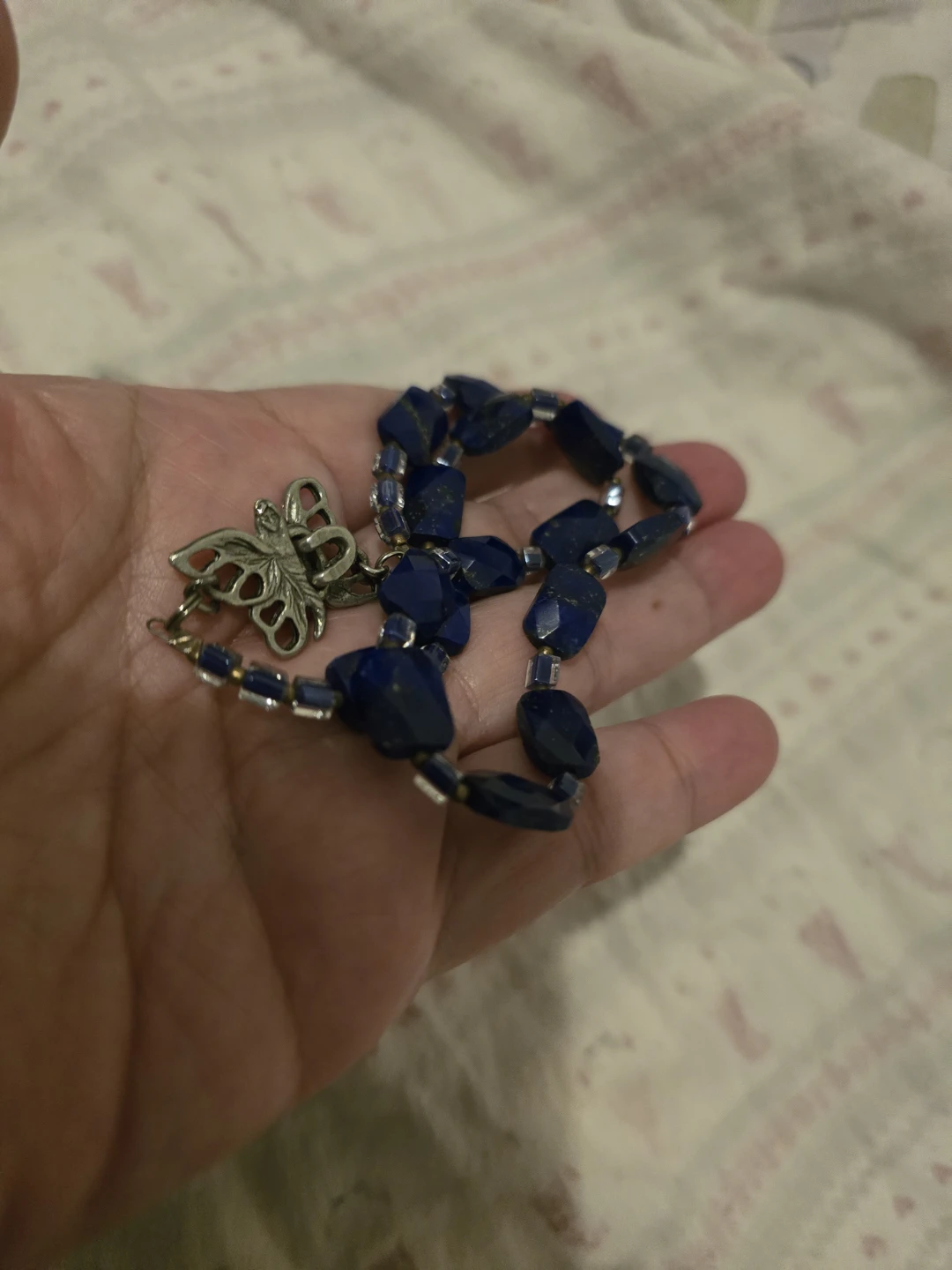 Lapis Lazuli  necklace with Butterfly Clasp plus 3