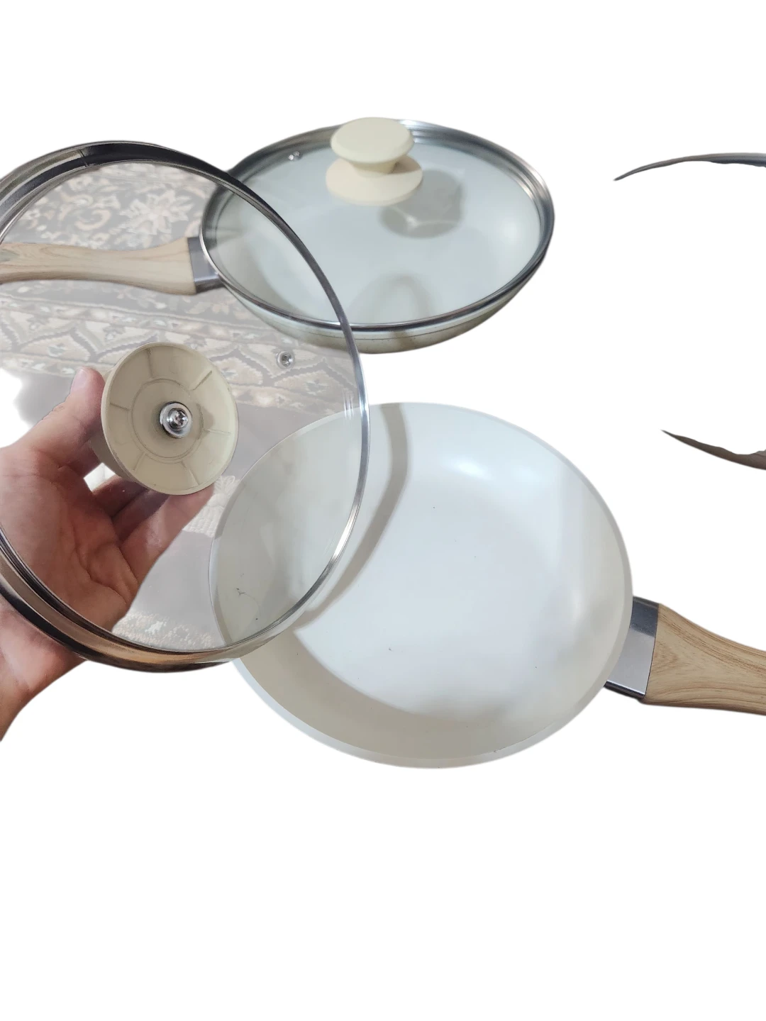 3-Piece Non-Stick Frying Pan Set with Lids - photo 2