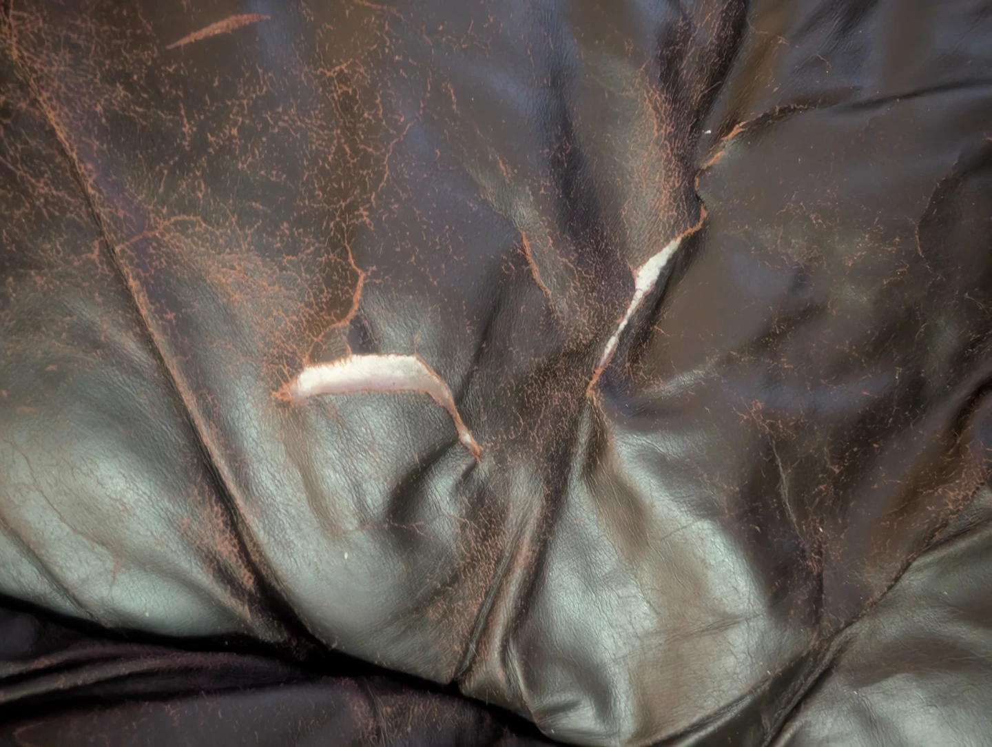 🧡Brown Leather Sofa - photo 2