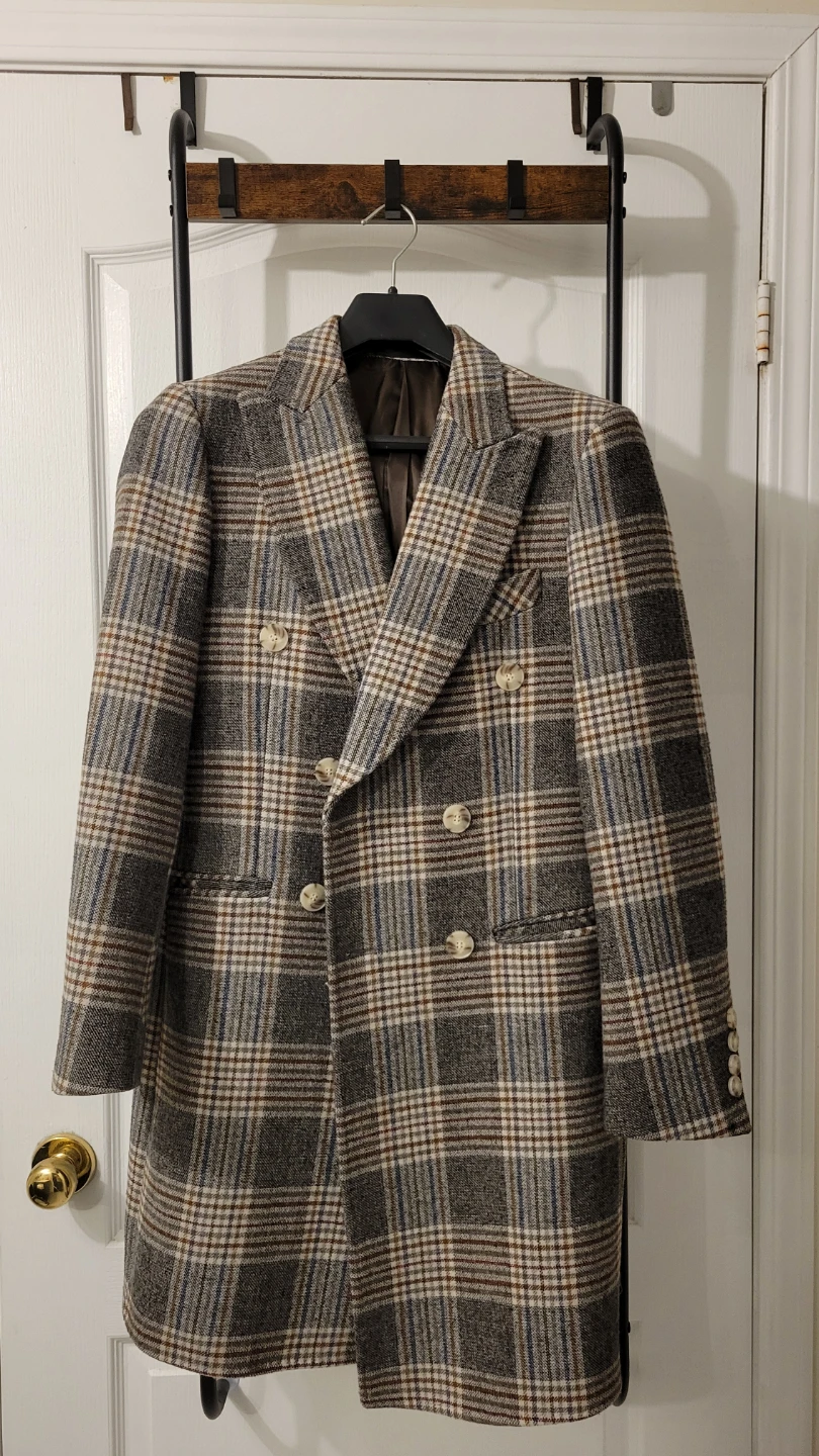 5cm Plaid Double-Breasted Blazer - Size S