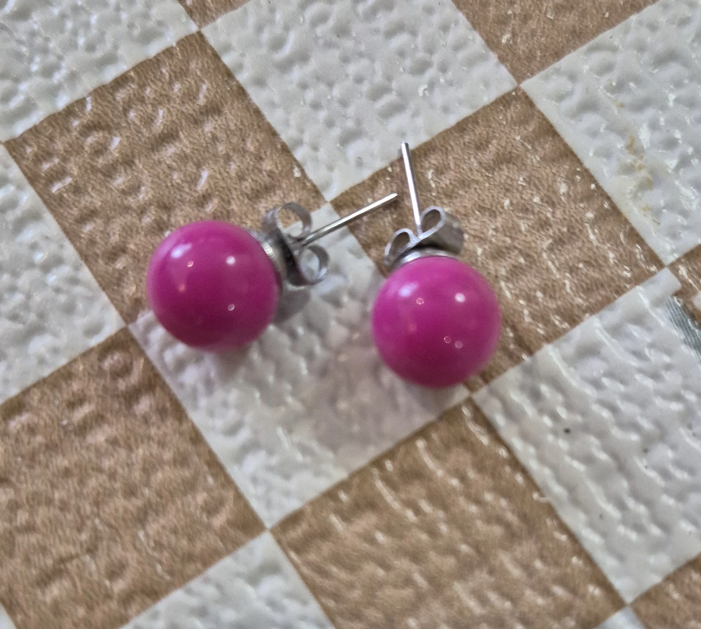 Pink Ball Stud Earrings - photo 2