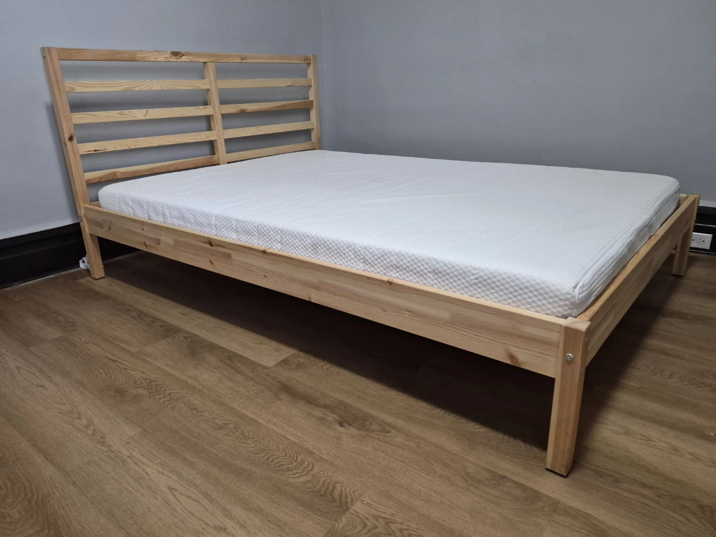 Bed frame with mattress