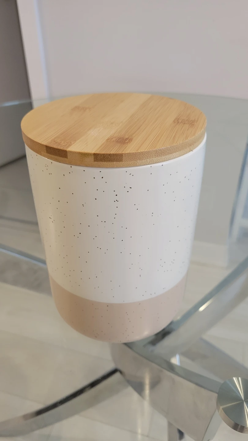 Brand New Ceramic Canister Set with Bamboo Lids - photo 2