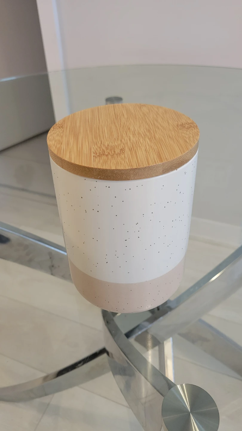 Brand New Ceramic Canister Set with Bamboo Lids - photo 3