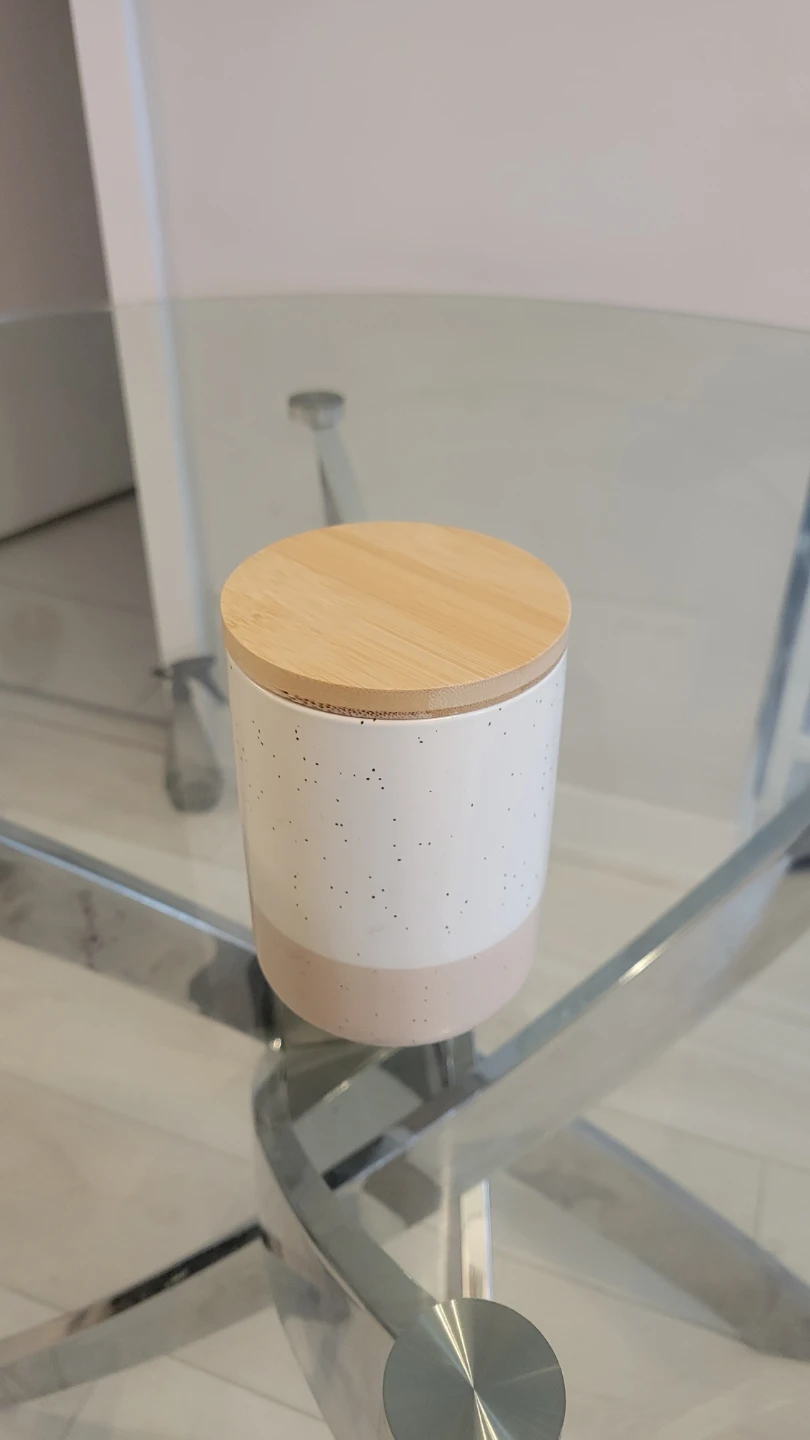 Brand New Ceramic Canister Set with Bamboo Lids - photo 4