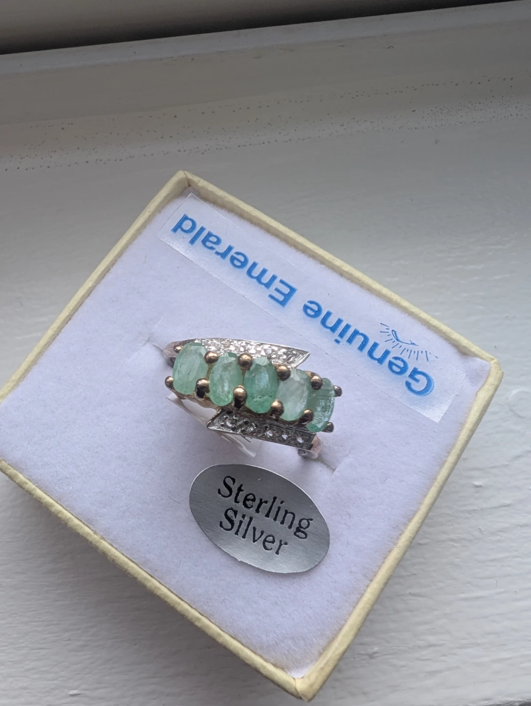 Brand New Silver Natural Emerald Ring For Sale - photo 3