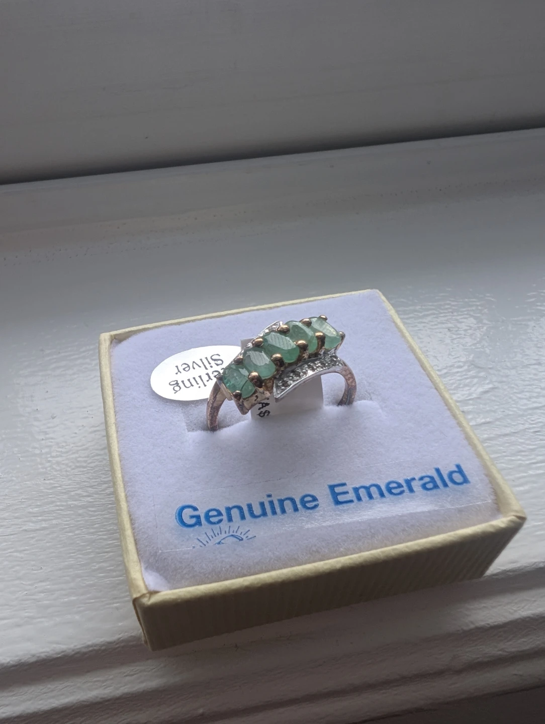 Brand New Silver Natural Emerald Ring For Sale - photo 5
