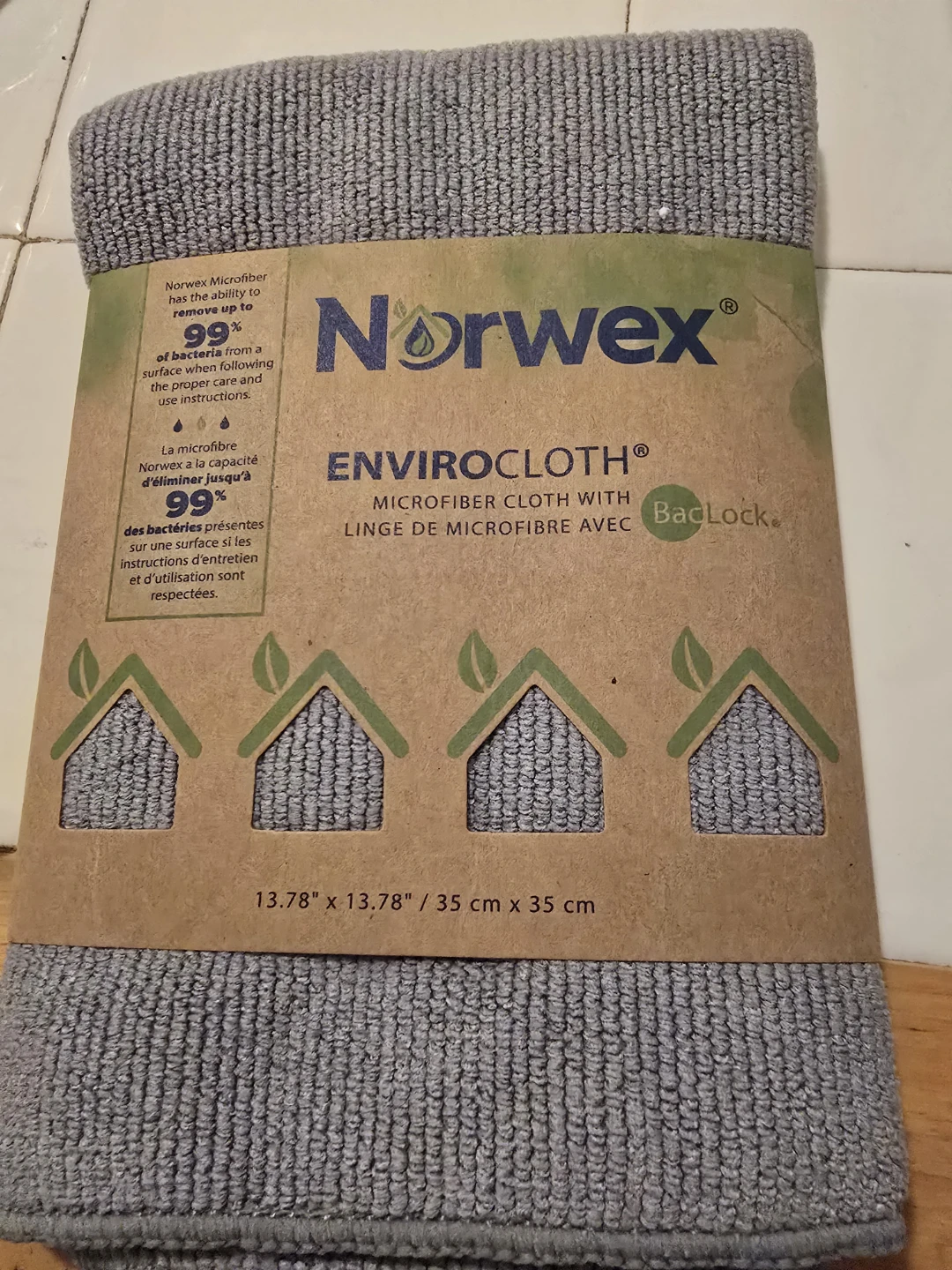Norwex EnviroCloth Microfiber Cleaning Cloth 35cm x 35cm Grey