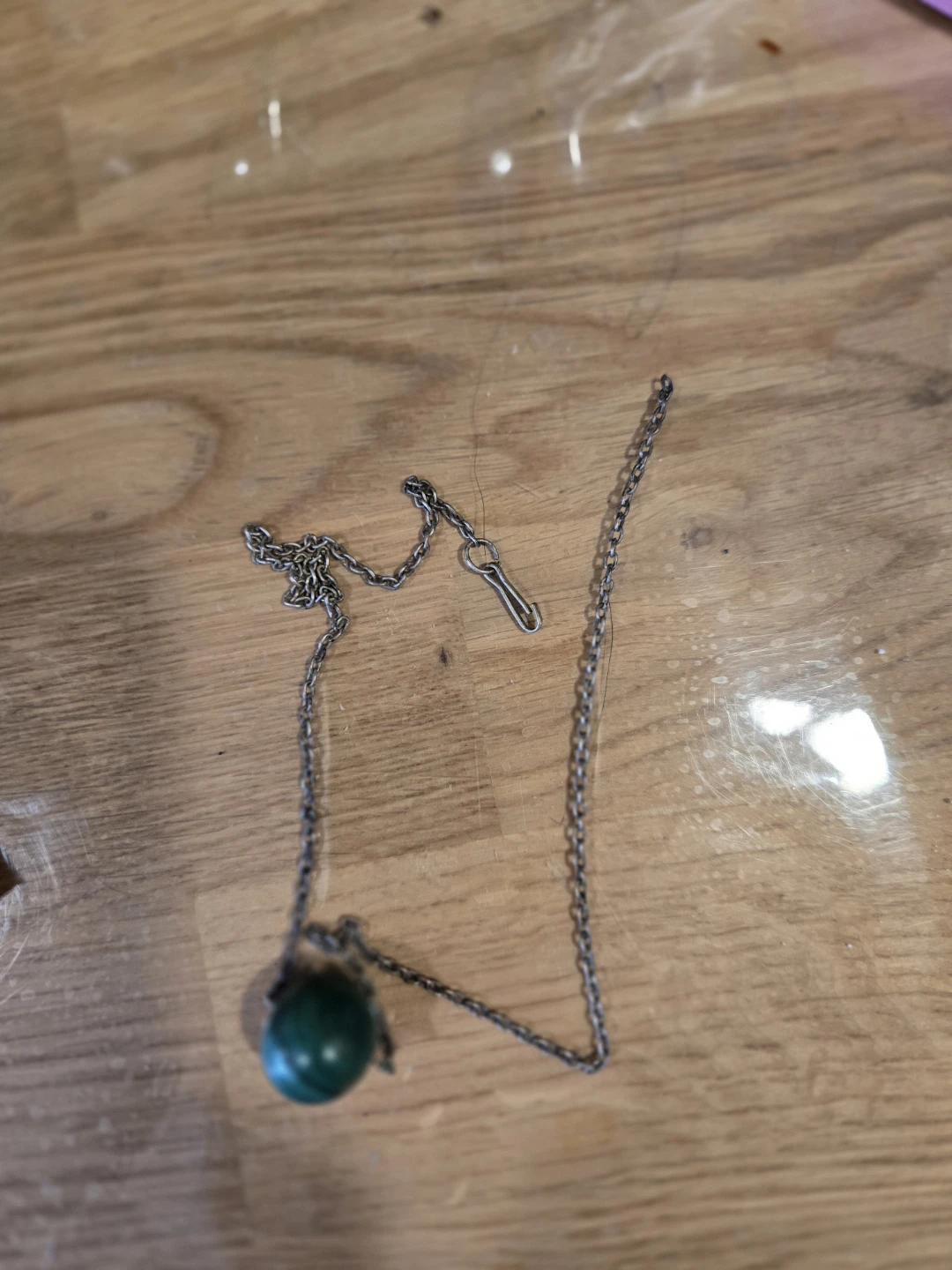 Malachite Sphere Pendant Necklace
