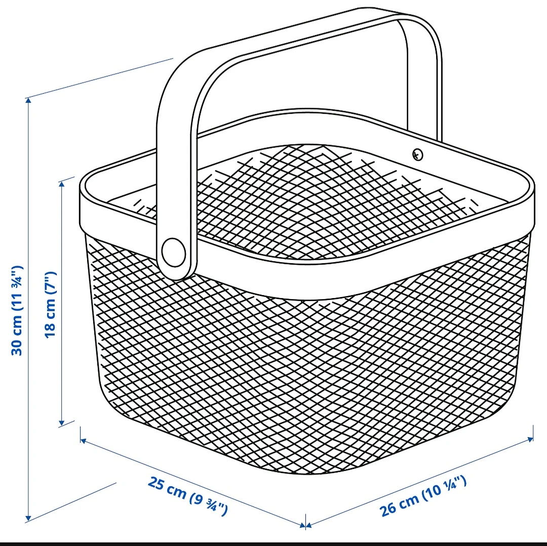 White Storage Basket with Wooden Handle - photo 2