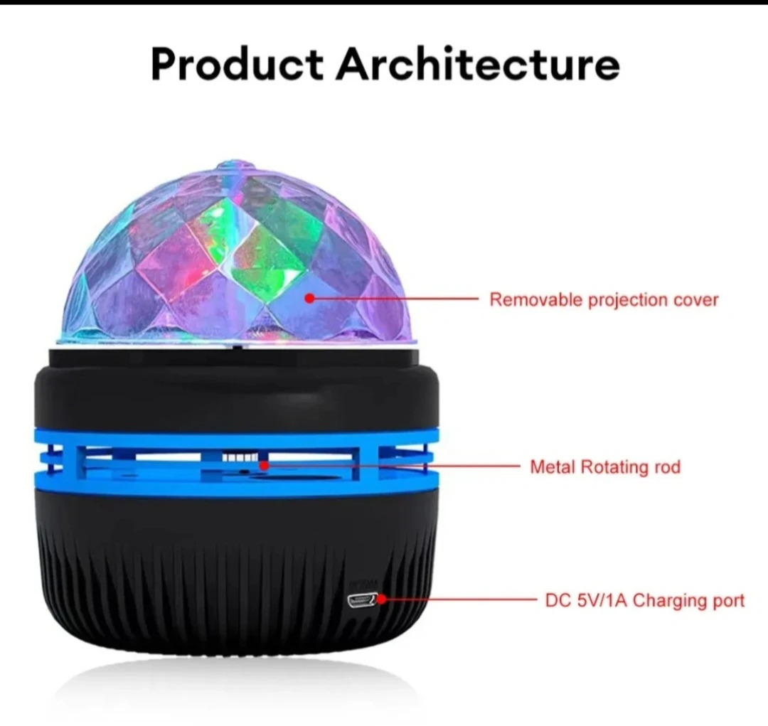 Rotating Star and Moon Projector Night Light - photo 2