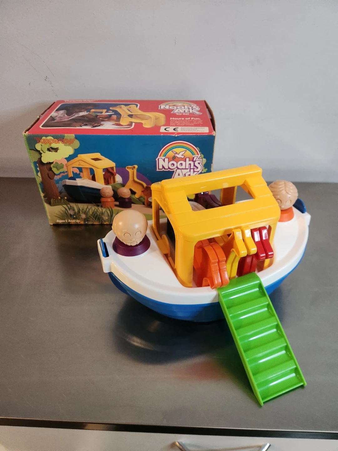 Vintage Tupperware Noah's Ark Toy with Animals