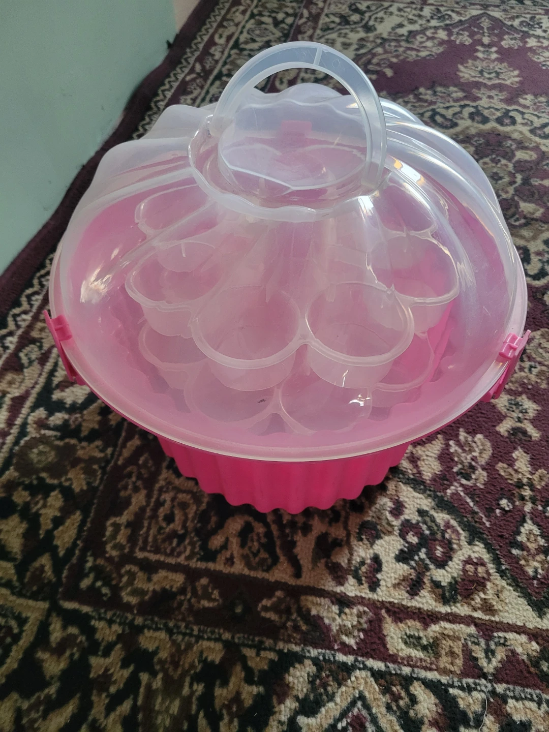 Pink Cupcake Carrier Holder with Lid - photo 2