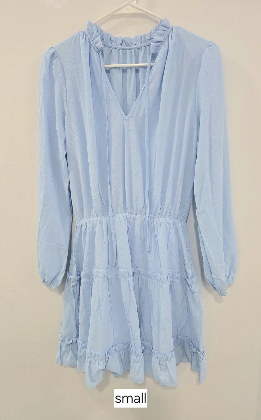 Small-Womens 2023 Summer Dress Gray V Neck - photo 2