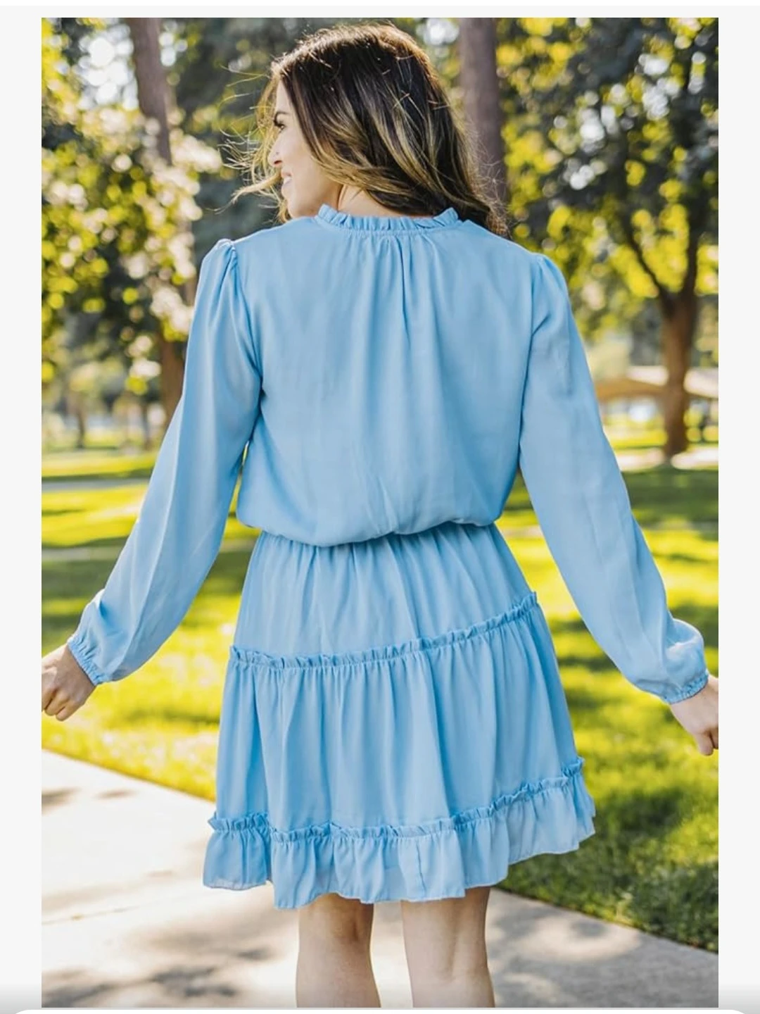 Small-Womens 2023 Summer Dress Gray V Neck - photo 3