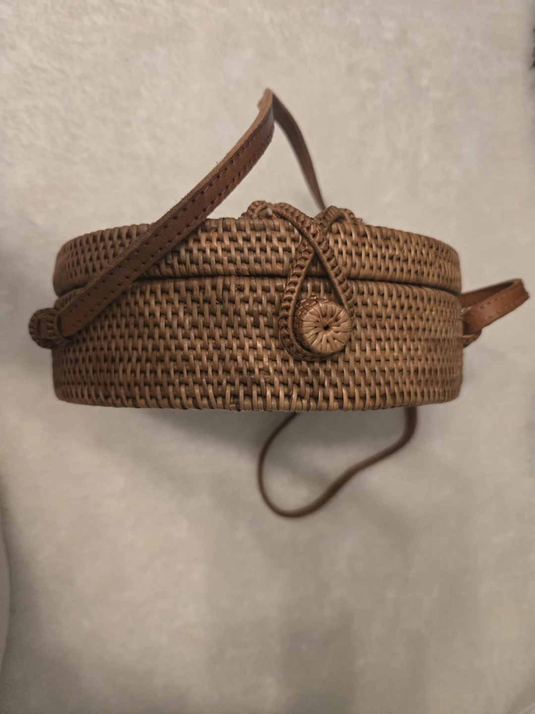 Round Rattan Crossbody Bag - photo 4