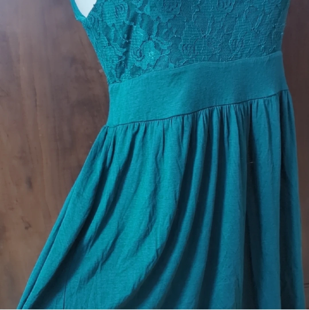 21 Women's Teal Lace Top Fit and Flare Dress M - photo 3