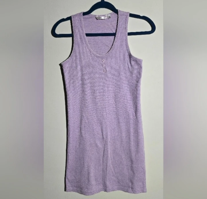 La Vie en Rose Purple Ribbed Tank Top Size XS/P