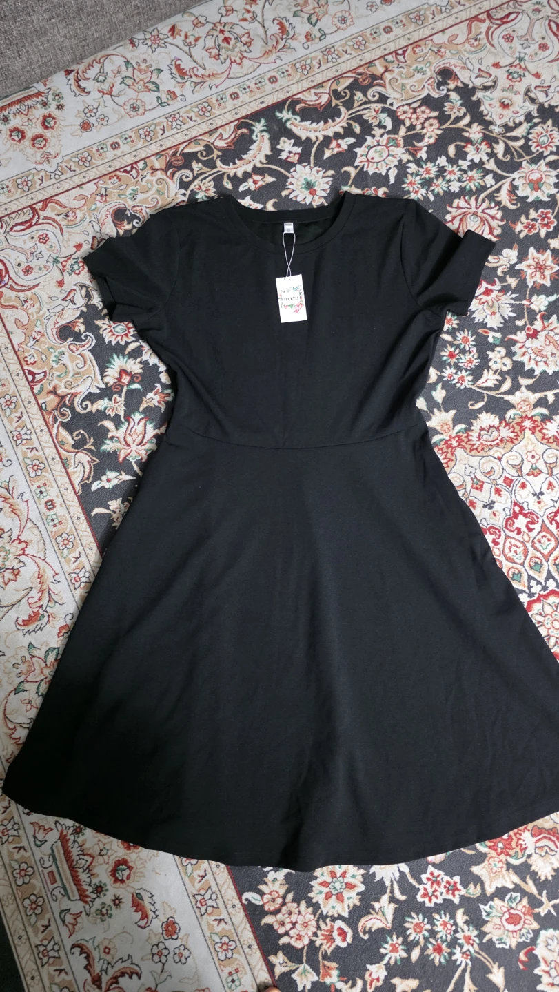 HELYO Black T-Shirt Dress XXL