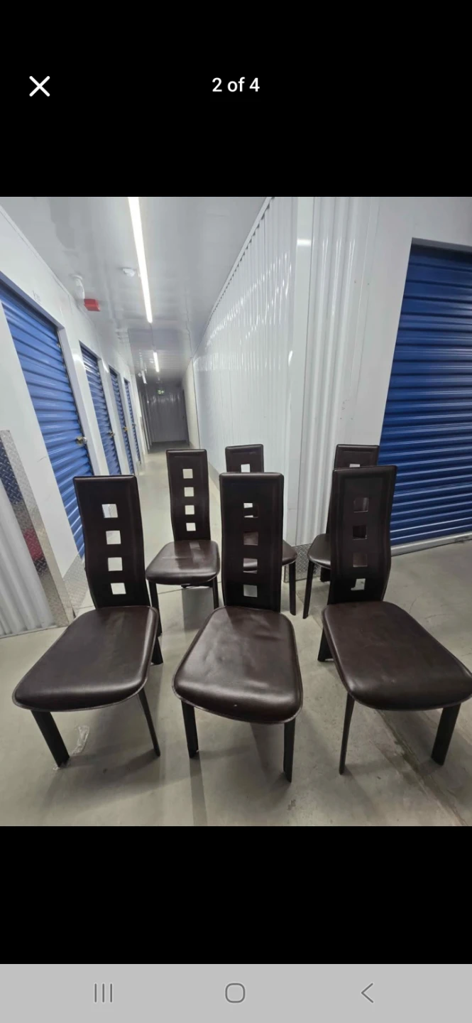 Set of 6 Dining Chairs with Marble Table Top - photo 2