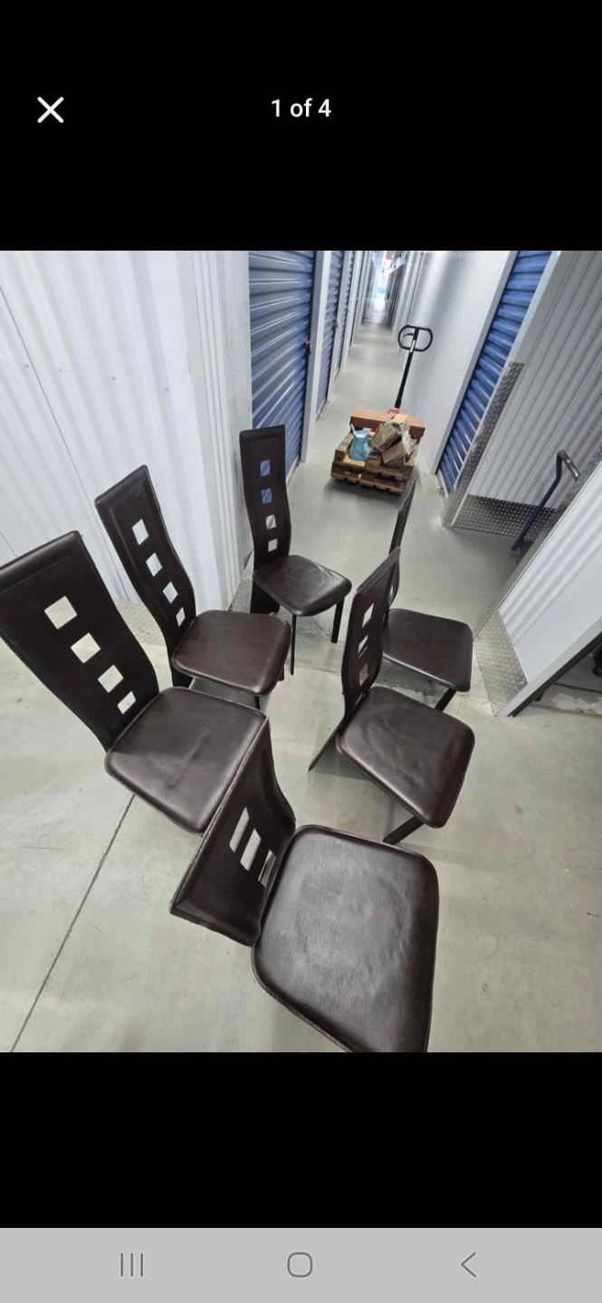 Set of 6 Dining Chairs with Marble Table Top - photo 3