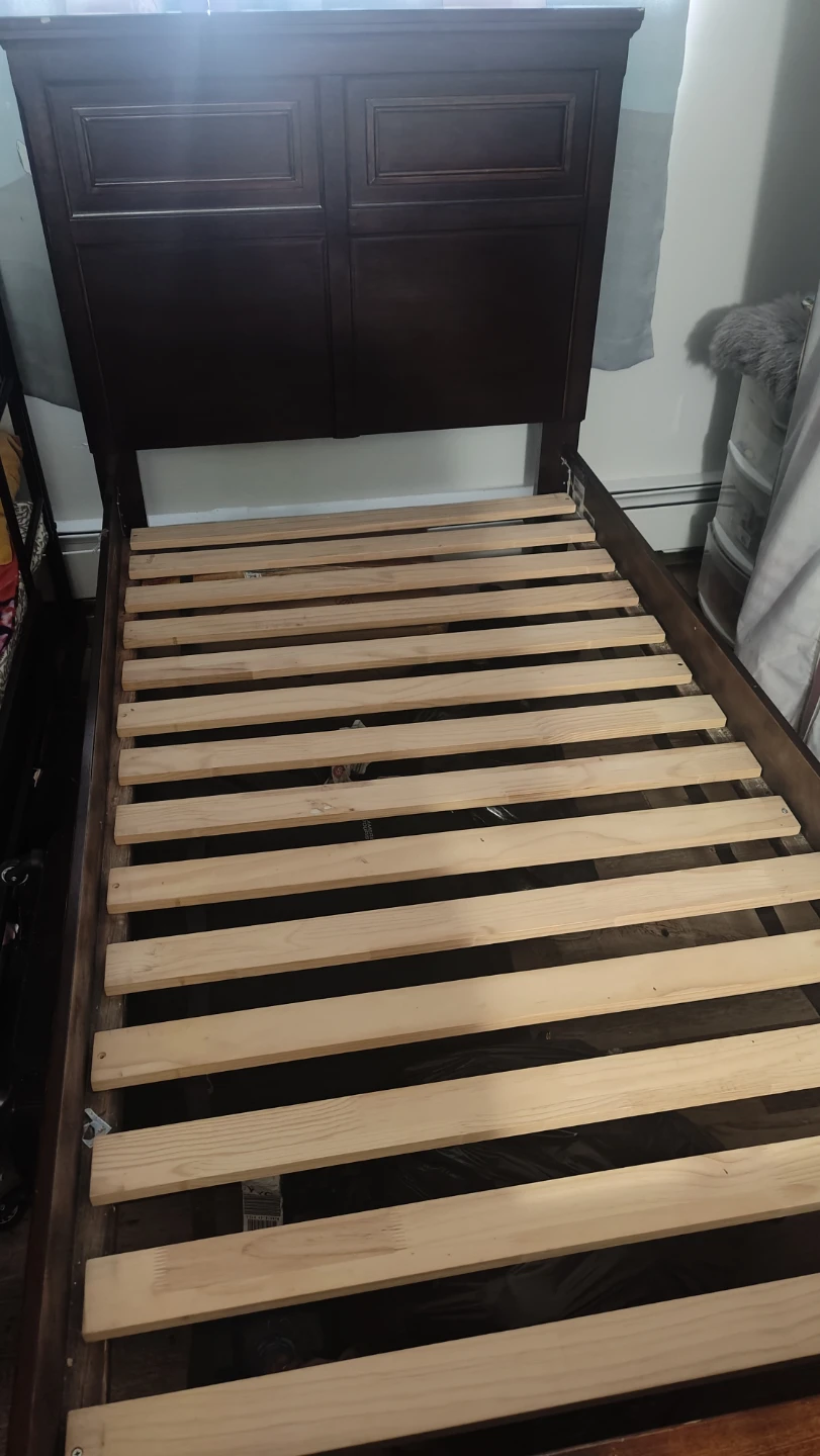 Dark Wood twin Bed Frame with Slats