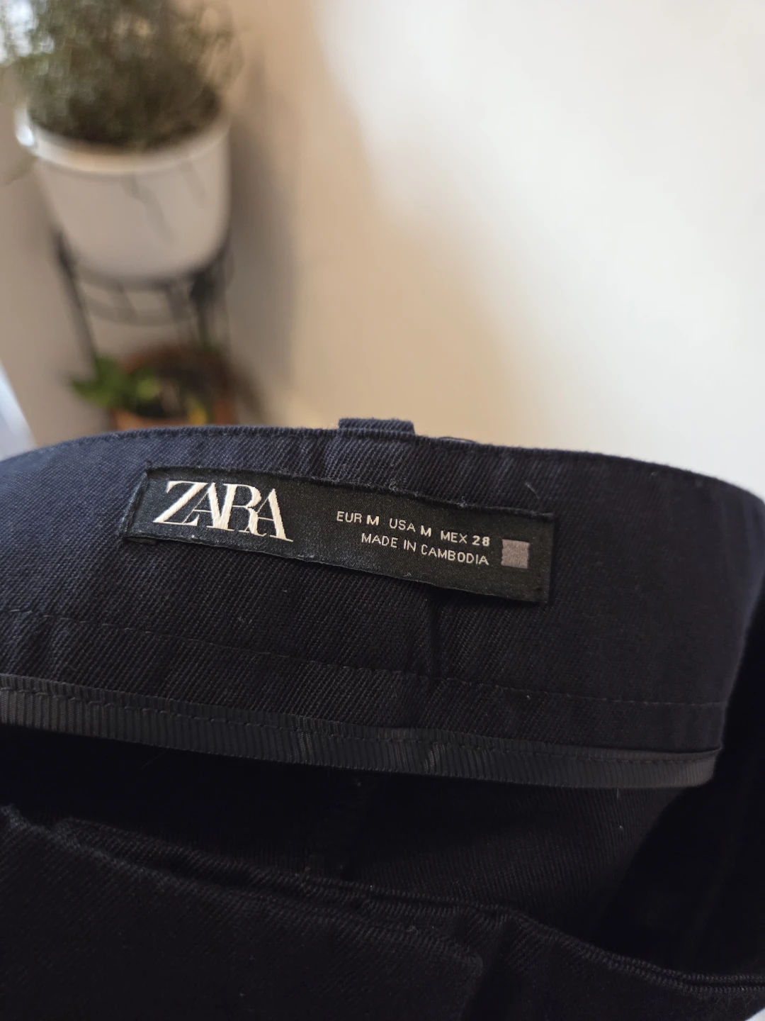 Zara Wide Leg Cropped Pants Navy Size Medium - photo 3