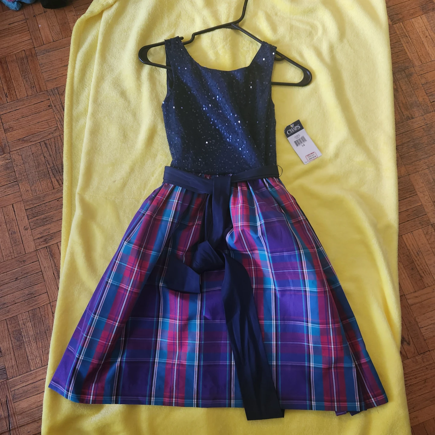 Chaps Girls Plaid Dress Size 14