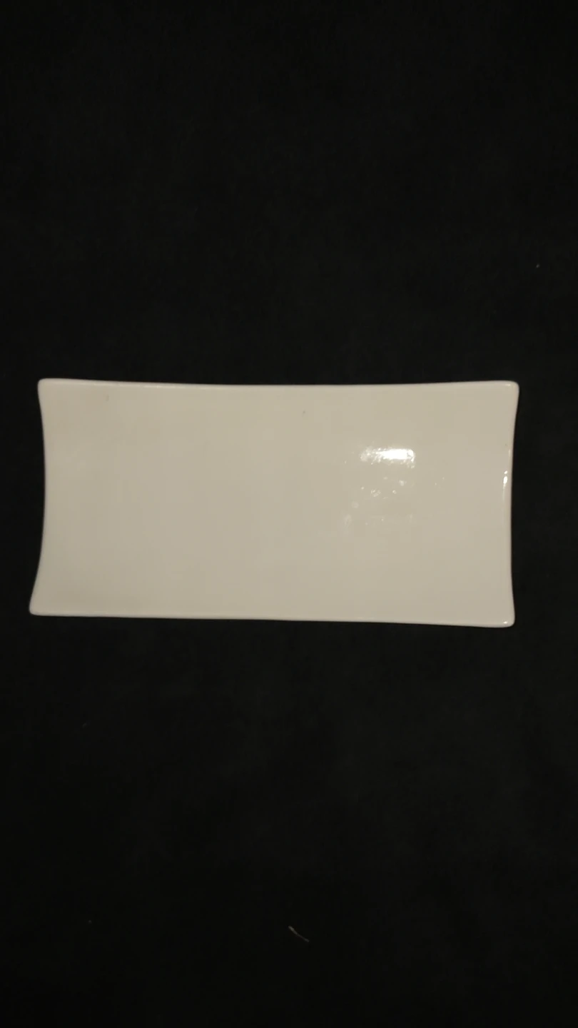 Set of 6 White Ceramic Rectangular Sushi Plates - photo 2
