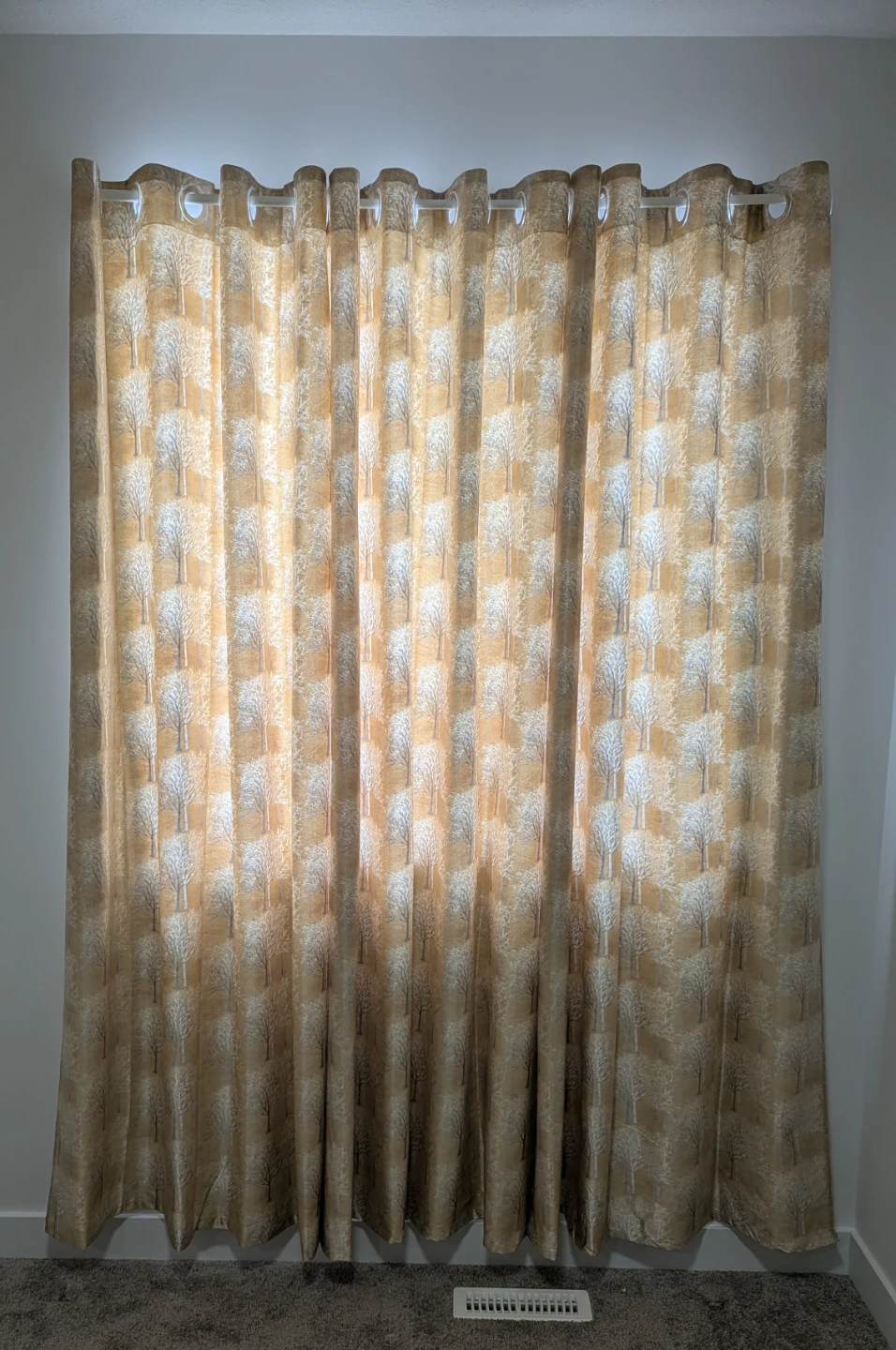 3 Curtains with Tree Pattern