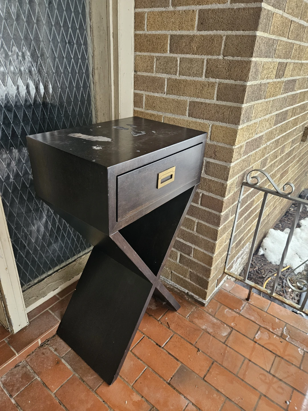 🥕(Free) Dark Wood Accent Table with Drawer - photo 2