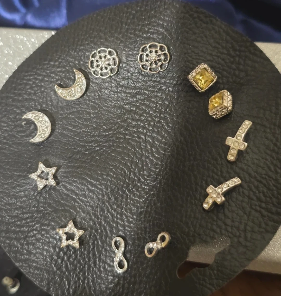 Assorted Charm Stud Earrings - Moon, Star, Cross, Infinity