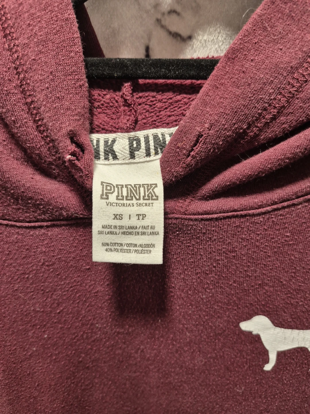 Victoria's Secret PINK Hoodie XS Burgundy - photo 2