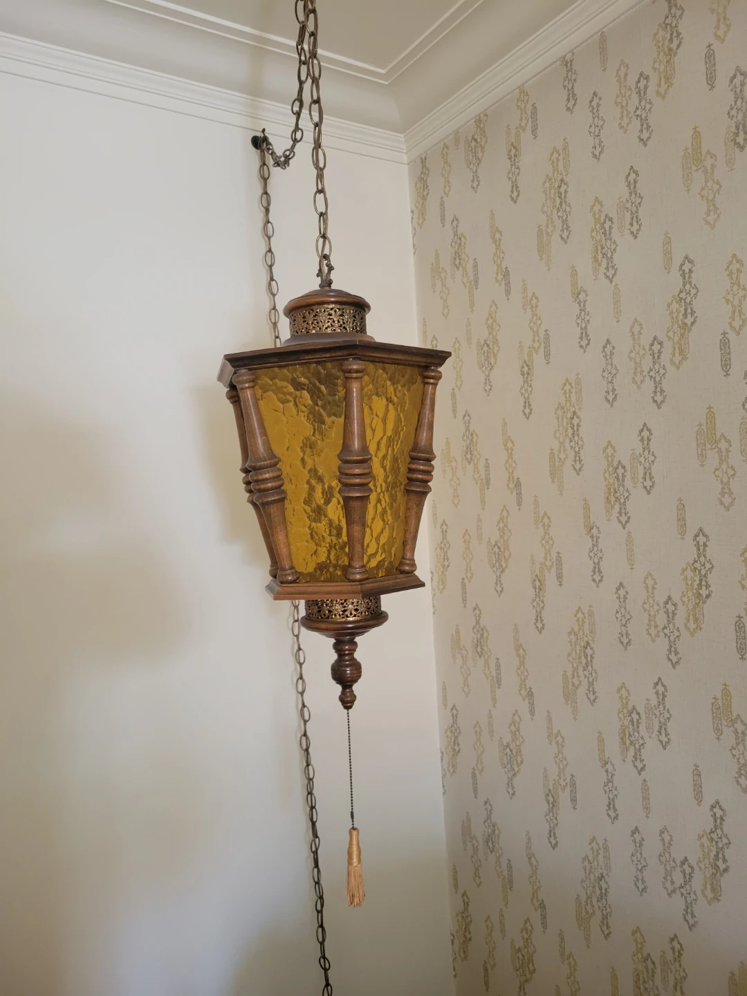 Vintage Hanging Lantern Lamp with Tassel