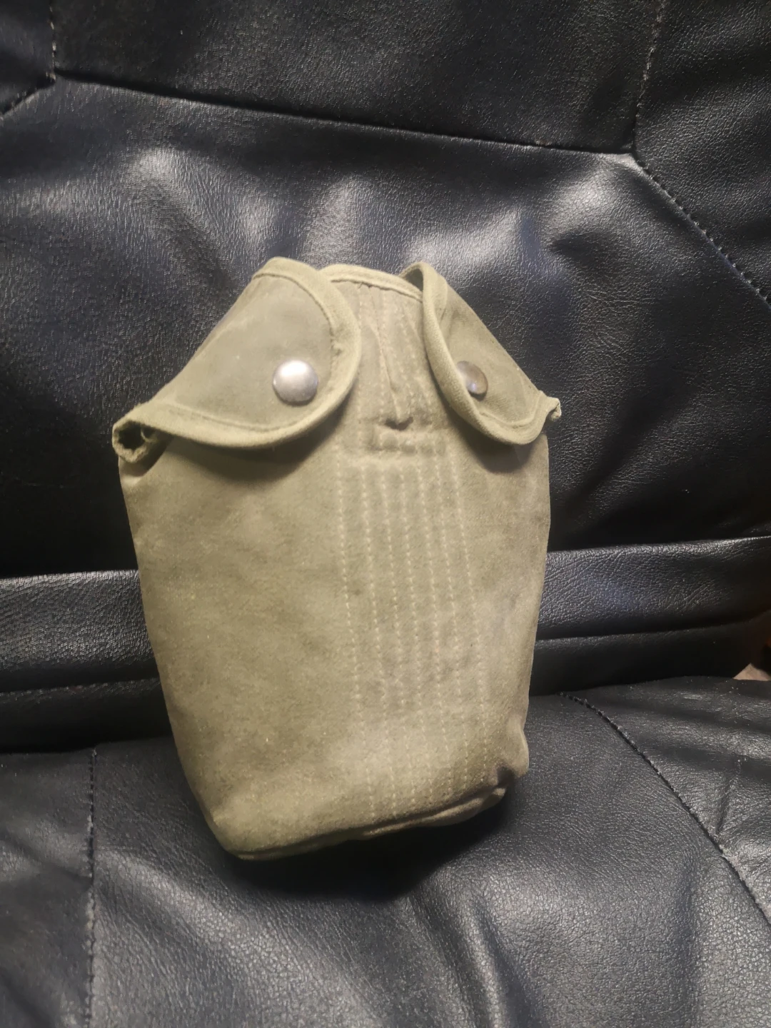 Leather Pouch Bag Camping Hunting Climbing Fishing Water Canteen