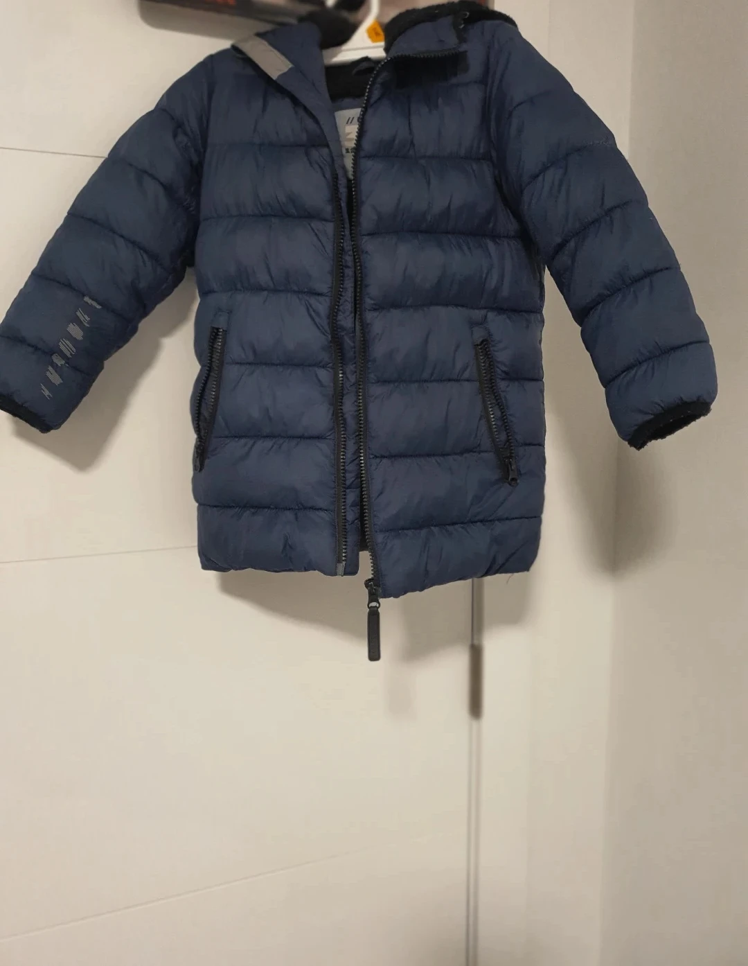 Navy Blue Puffer Jacket with Hood