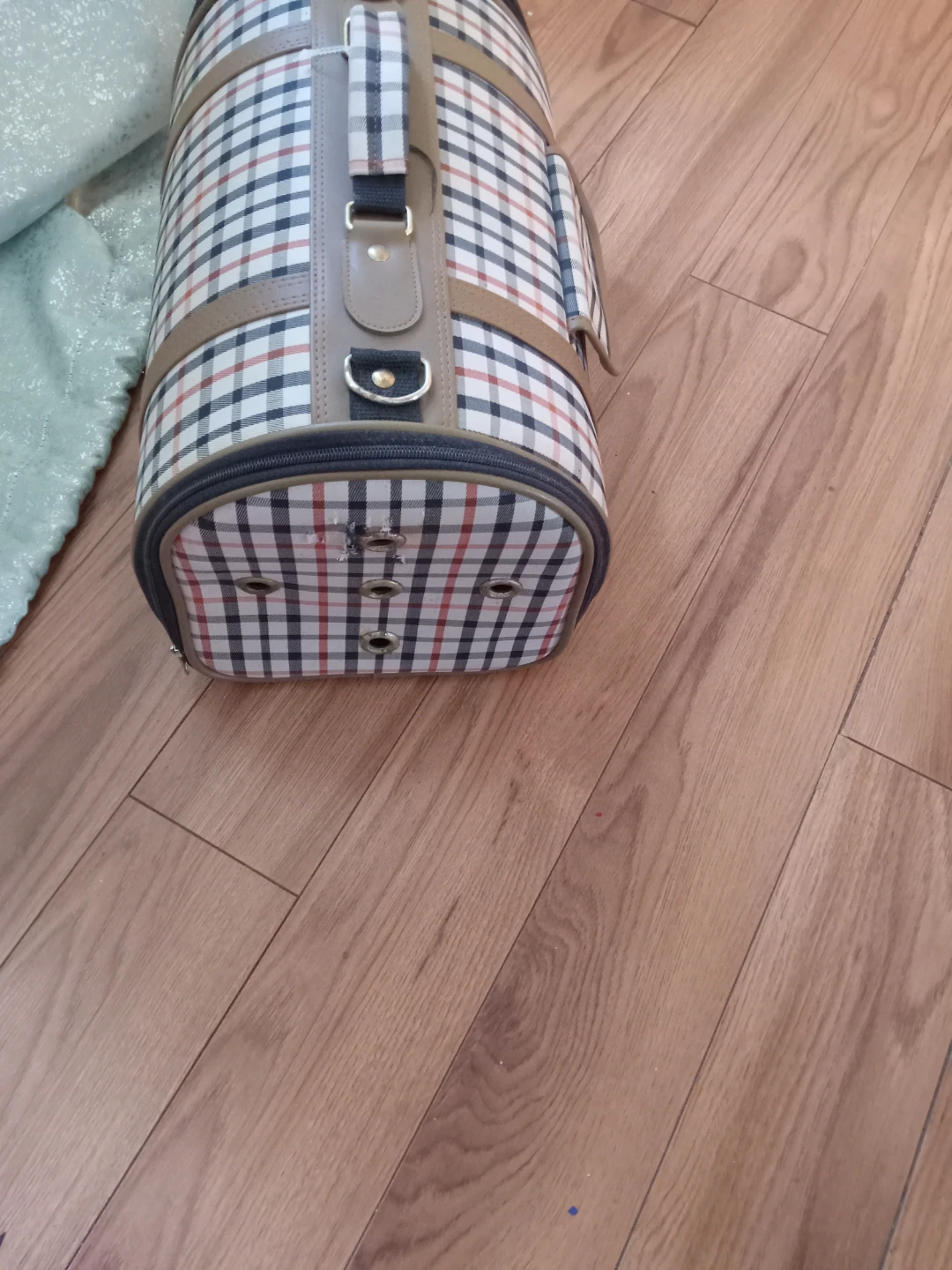 Pet Carrier Bag Plaid Barrel Style - photo 2