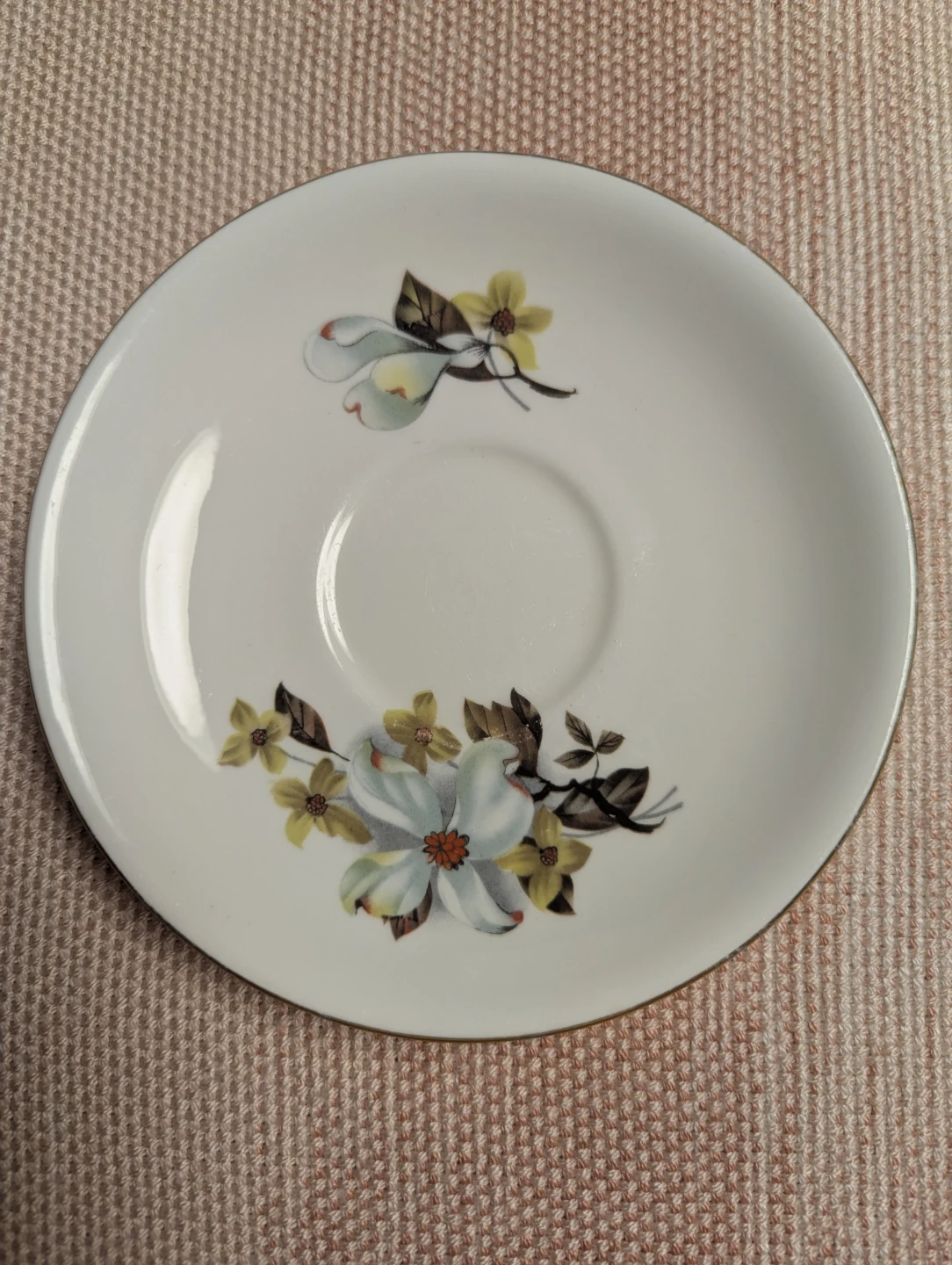 Crown Prince Bone China Saucer - Dogwood Pattern