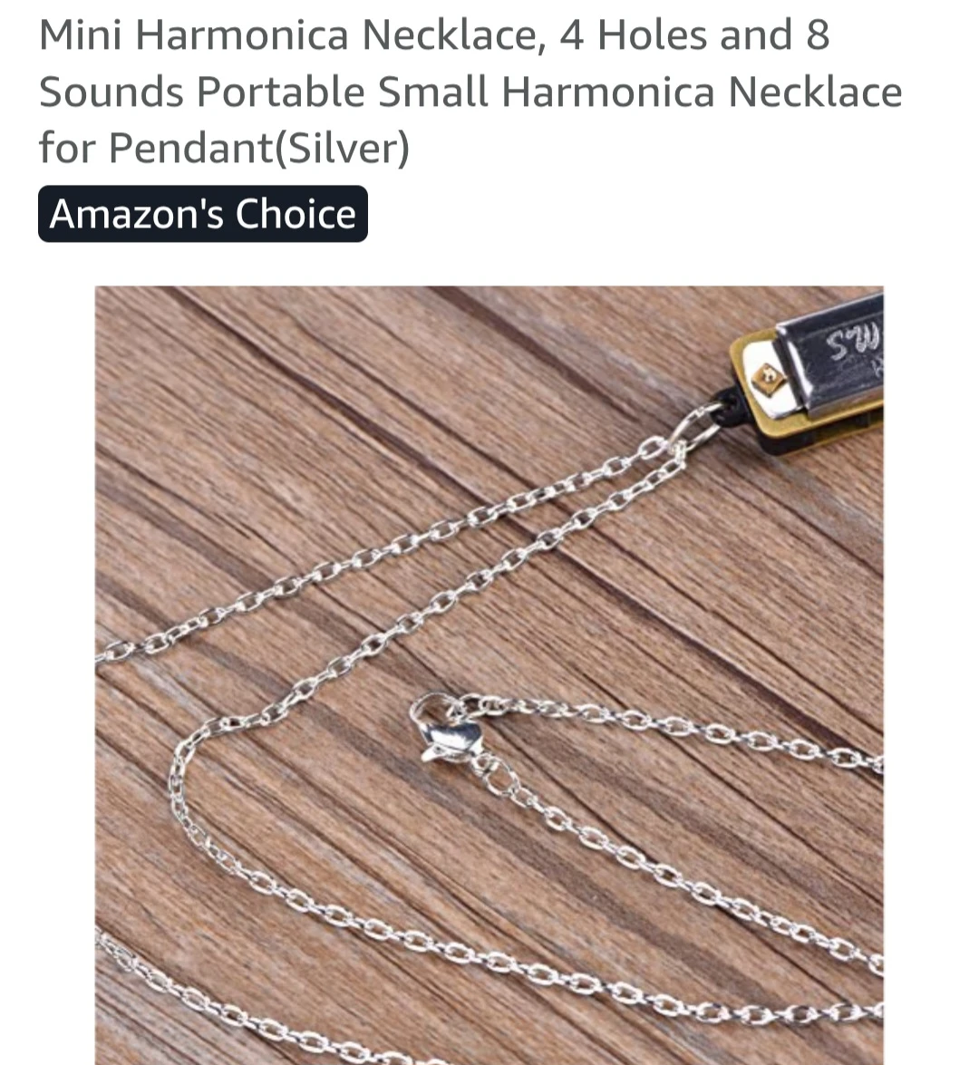 New MINI HARMONICA Pendant Necklace. 🎵 - photo 3