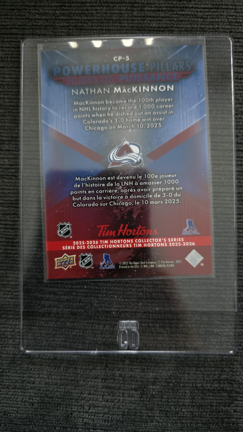 Upper Deck Tim Hortons Nathan MacKinnon Hockey Card 2025-2026 - photo 2