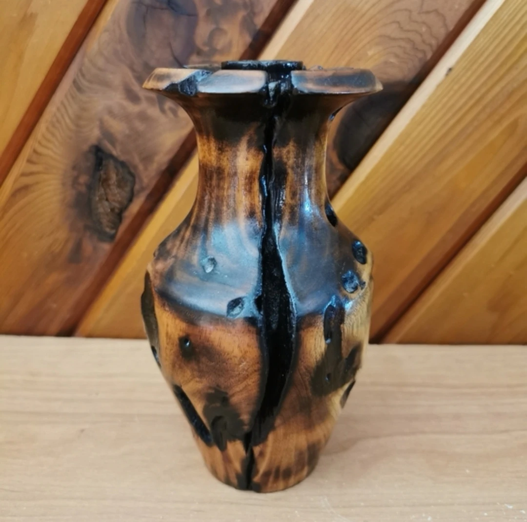 Vintage Burl Wood Vase - photo 2