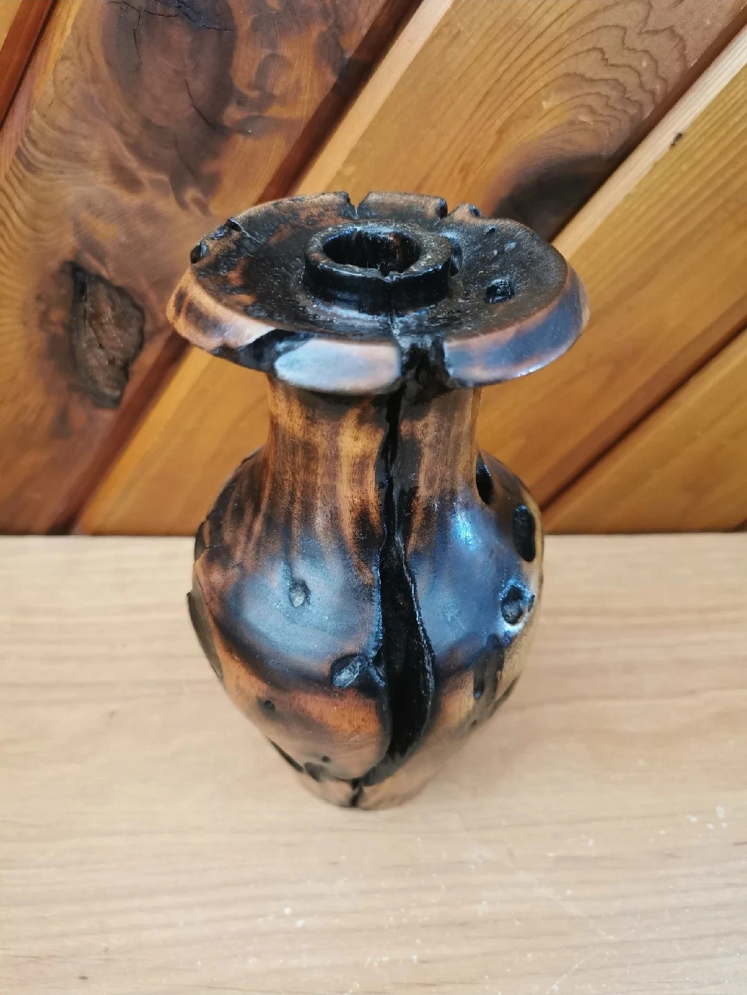 Vintage Burl Wood Vase - photo 3
