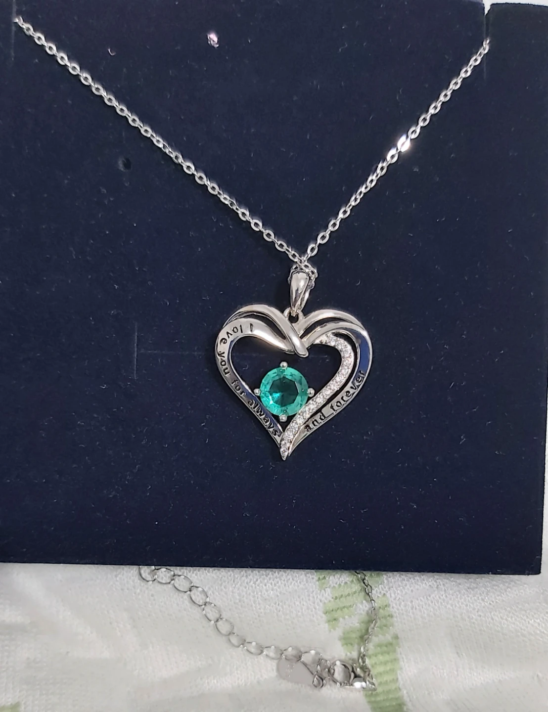 Heart Necklace with "I love you for always and forever" 🌱