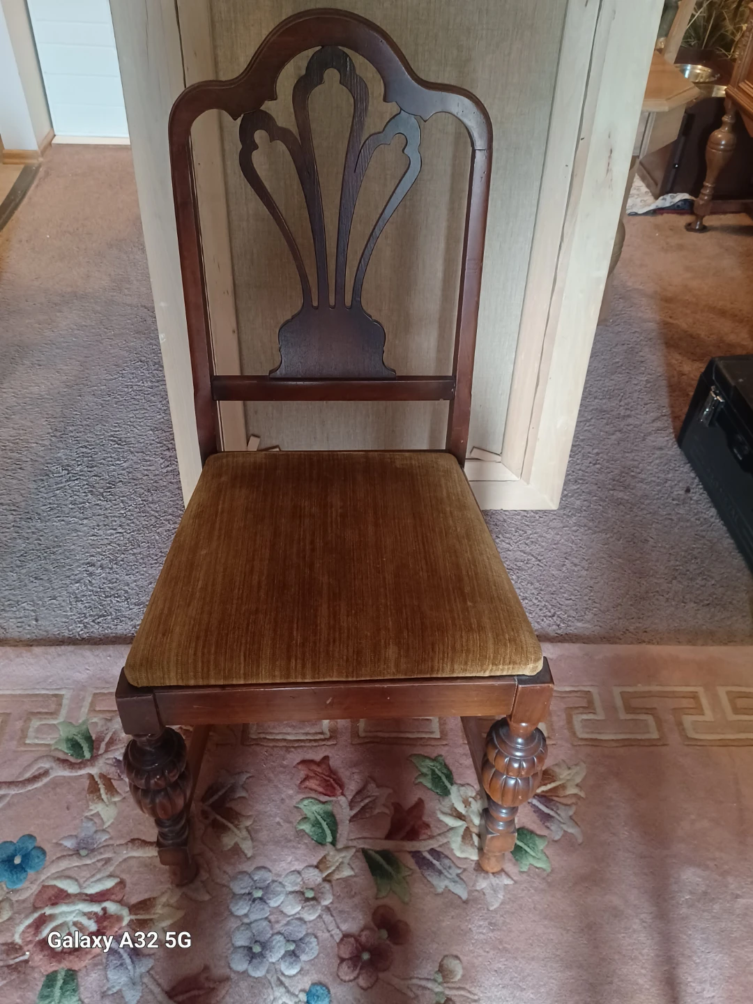 🥕Set of 2 Vintage Wooden Chairs with Upholstered Seat - photo 3