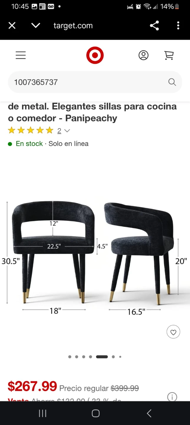 Panipieachy Upholstered Dining Chair (Set of 2)