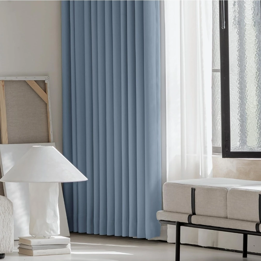 100% Blackout Curtains (2 panels) - Slate Blue - photo 2