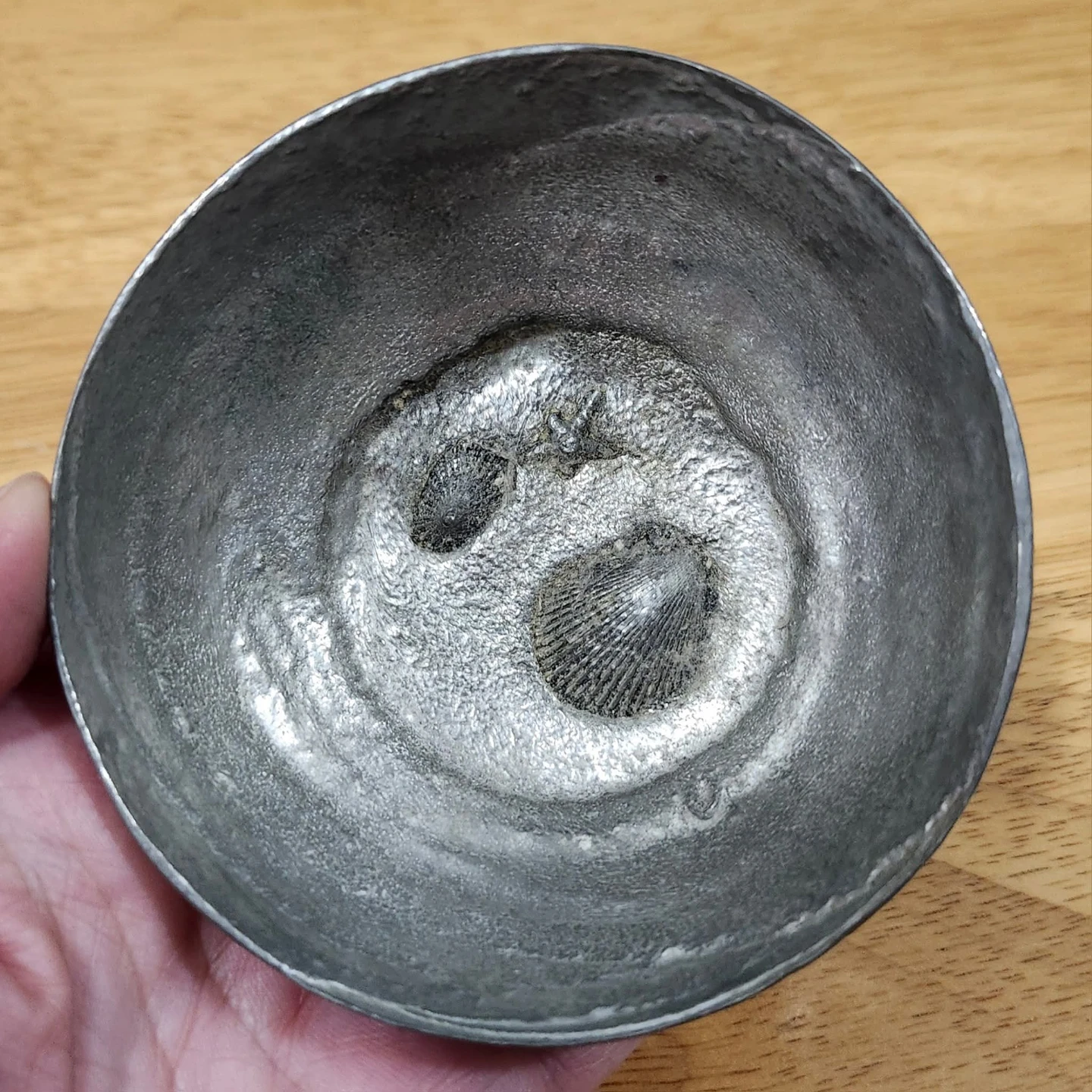 🏆PEWTER Sea Shell Trinket Bowl with Starfish Base - photo 4