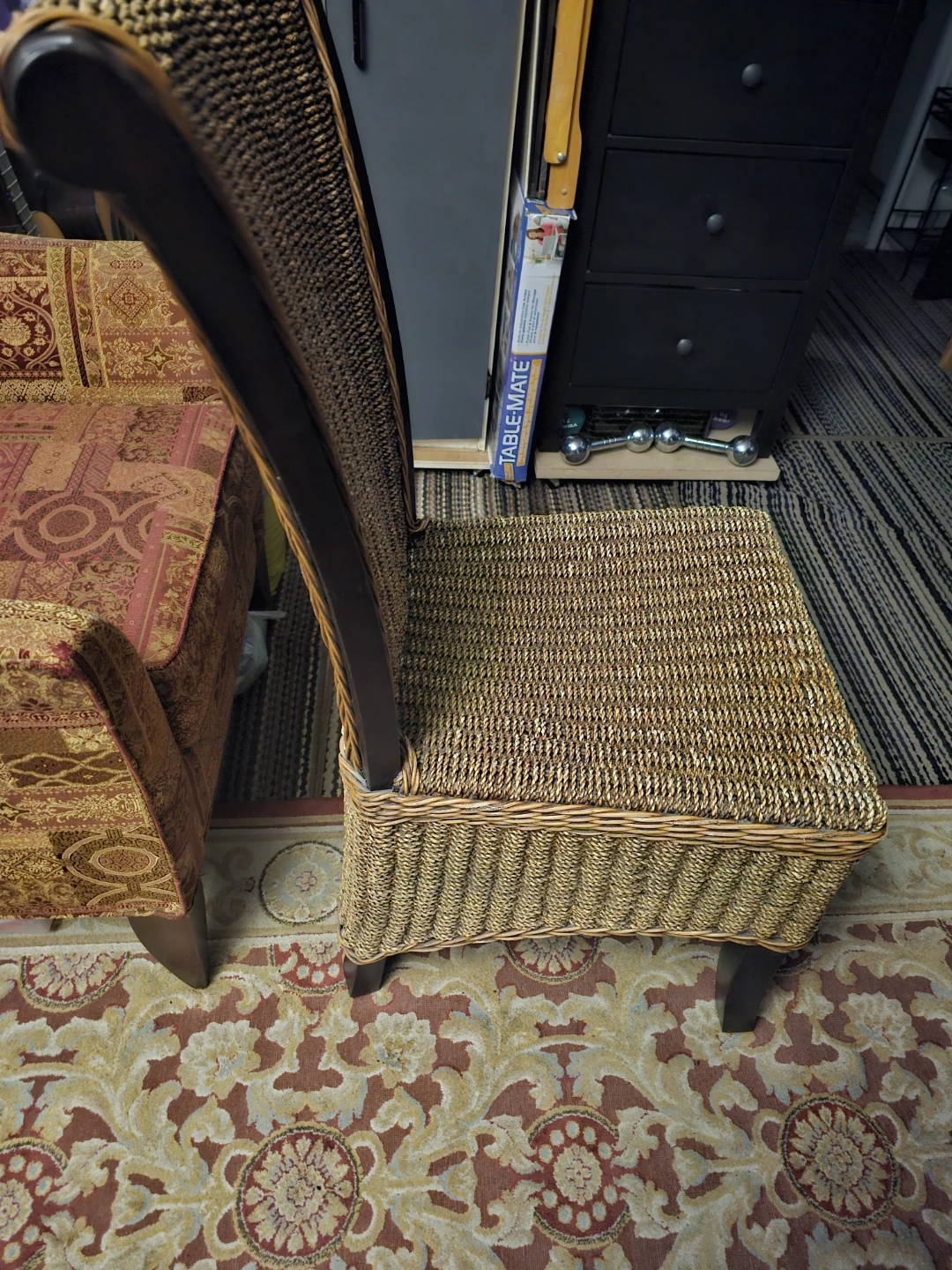 Woven Wicker and Solid Wood Accent Chair - photo 3
